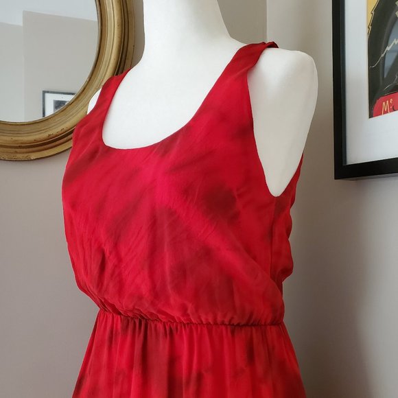 Alice + Olivia Red Dress Cabella Tie Dye Silk Dress Size XS EUC - Picture 10 of 16